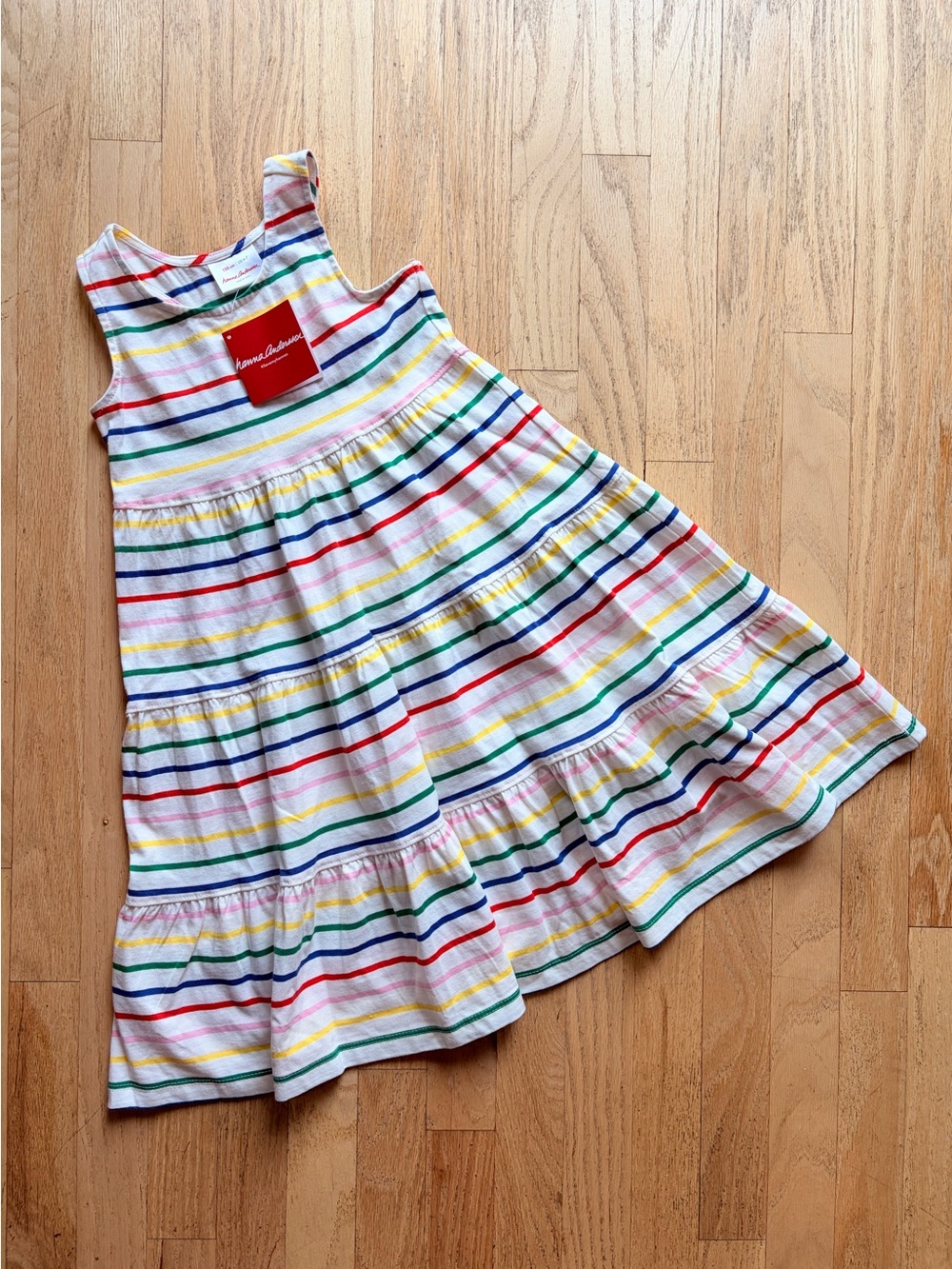 Hanna Andersson Rainbow Striped Dress | Size 6-7